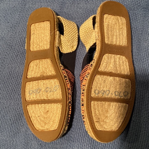 Brand new coach espadrilles slide on with elastic. Orange and black - Picture 2 of 3
